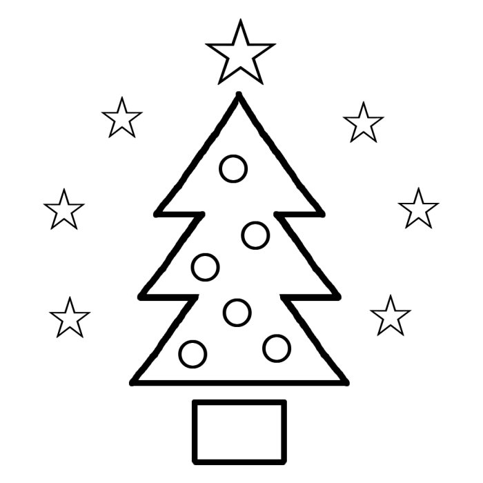 シンプルツリー 白黒 ツリー1 クリスマスのイラスト素材