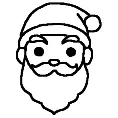 顔 白黒 サンタクロース クリスマスのイラスト ミニカット素材