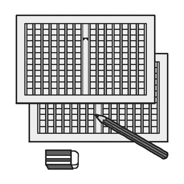 作文原稿用紙 モノクロ 文房具 学用品の無料イラスト 学校素材