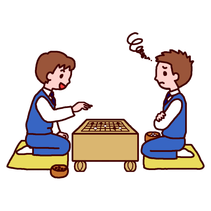囲碁2 カラー 囲碁 将棋の無料イラスト 部活動 クラブ活動 文化部 学校素材
