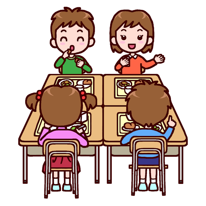 おいしいね カラー 給食の無料イラスト 生活 学校素材