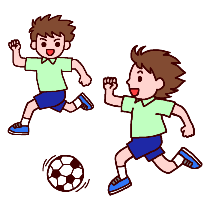 パス 白黒 サッカーの無料イラスト 部活動 クラブ活動 運動部 学校素材