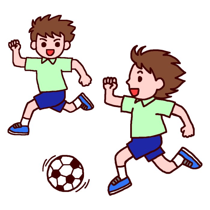 パス 白黒 サッカーの無料イラスト 部活動 クラブ活動 運動部 学校素材