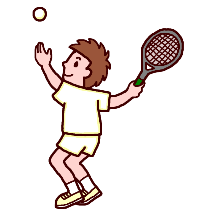 サーブ カラー テニスの無料イラスト 部活動 クラブ活動 運動部 学校素材