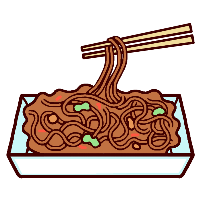 焼きそば カラー 屋台 出店メニューの無料イラスト バザー 園の行事 保育素材