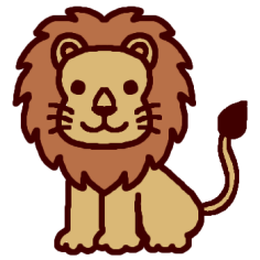 ライオン らいおん カラー 陸の動物の無料イラスト ミニカット クリップアート素材
