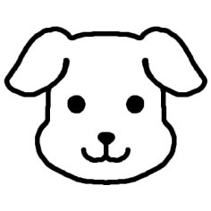 犬 イヌ1 白黒 陸の動物の無料イラスト ミニカット クリップアート素材