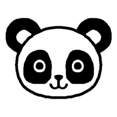 パンダ ぱんだ1 白黒 陸の動物の無料イラスト ミニカット クリップアート素材