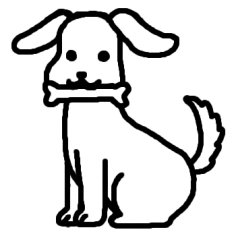 犬 イヌ2 白黒 陸の動物の無料イラスト ミニカット クリップアート素材