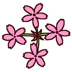 サクラソウ カラー 花のモチーフ 図案の無料イラスト ミニカット クリップアート素材