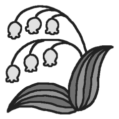 スズラン モノクロ 花のモチーフ 図案の無料イラスト ミニカット クリップアート素材
