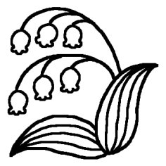 スズラン 白黒 花のモチーフ 図案の無料イラスト ミニカット クリップアート素材