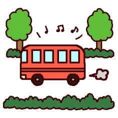 バス旅行 カラー 春 行楽 旅行の無料イラスト ミニカット クリップアート素材