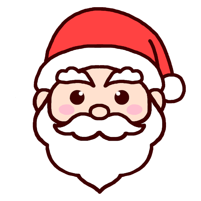 サンタ顔 カラー サンタクロース クリスマス 無料イラスト素材