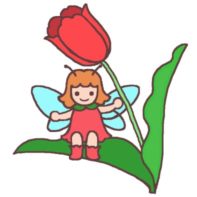 チューリップの妖精1(カラー)/かわいい花の妖精イラスト/無料素材