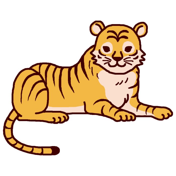 トラ 虎 寅1 カラー 陸の大きな動物 無料イラスト素材