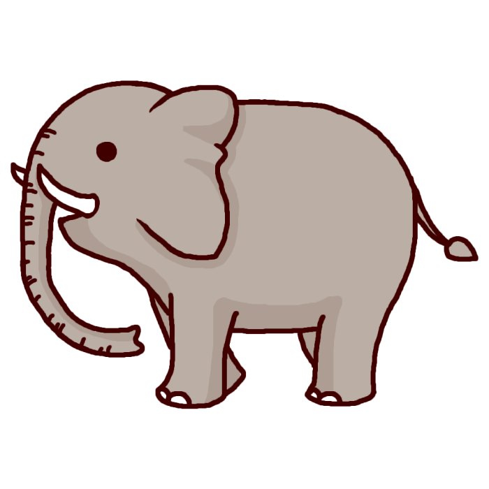 ゾウ 象1 カラー 陸の大きな動物 無料イラスト素材 ゾウのイラスト画像 象 まとめ Naver まとめ