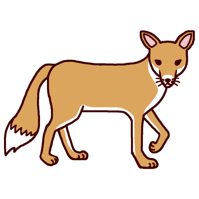 キツネ 狐1 カラー 陸の動物 無料イラスト素材