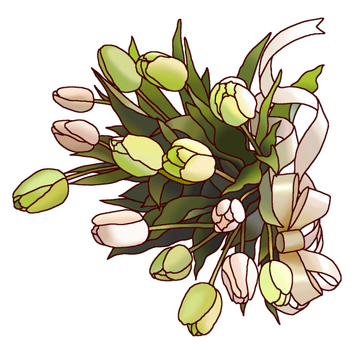 チューリップの花束 カラー3 春の花 無料イラスト素材