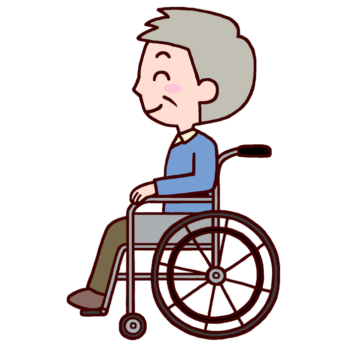 車椅子のおじぃちゃん横向き1 カラー 車椅子2 介護 医療 無料イラスト素材