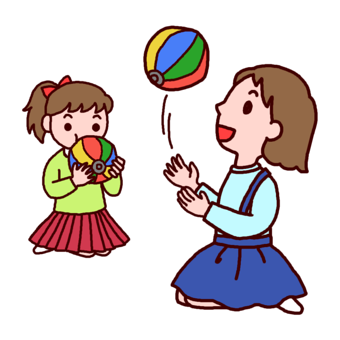 紙風船 カラー 昔の遊びの無料イラスト 子ども 幼児 人物素材