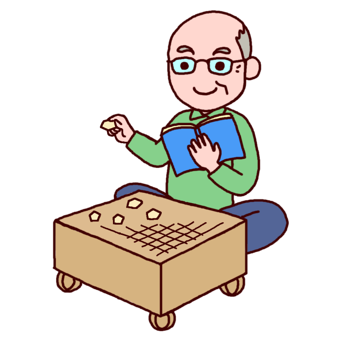 将棋 カラー おじいさんの無料イラスト 高齢者 人物素材