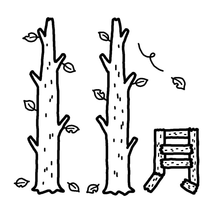 枯れ木 白黒 11月タイトル無料イラスト 秋の季節 行事素材