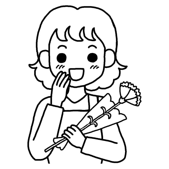 母の日のぬりえ(塗り絵)イラスト素材画像集【ギフト･プレゼント･カーネーション】 : 母の日の白黒イラスト素材 - NAVER まとめ