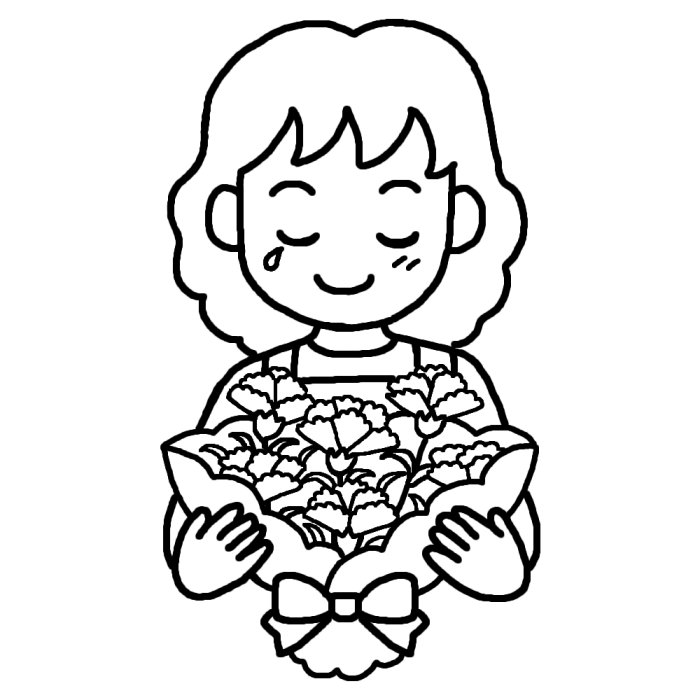 母の日のぬりえ(塗り絵)イラスト素材画像集【ギフト･プレゼント･カーネーション】 : 母の日の白黒イラスト素材 - NAVER まとめ