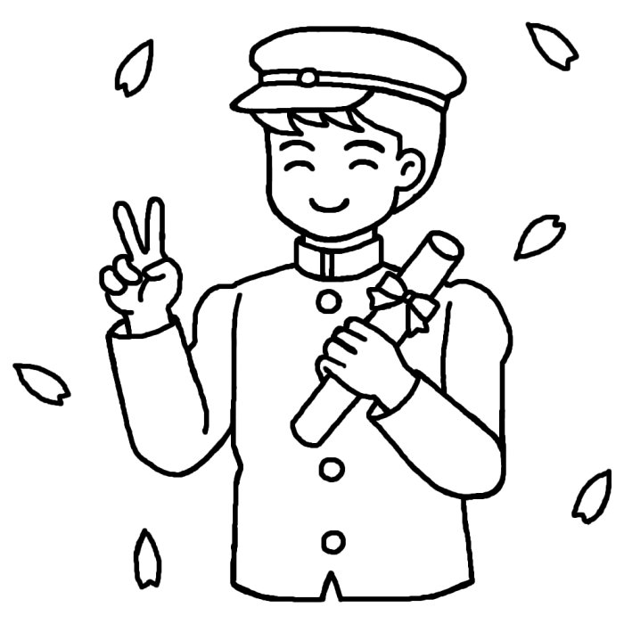 卒業証書のイラスト 卒業1 卒業式 卒園 卒業証書 先生 学校 記念写真 卒業証書 行事 季節 春