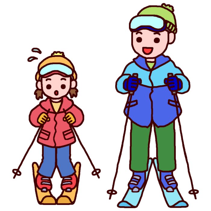 スキー カラー 冬のスポーツの無料イラスト 冬の季節素材