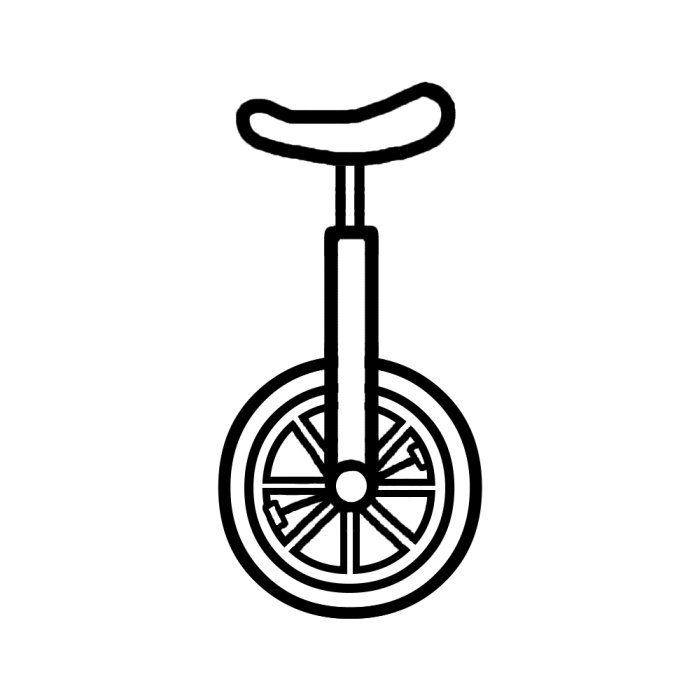 一輪車 白黒 乗り物1 乗り物 建物 無料イラスト素材