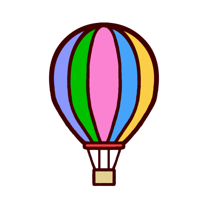 気球 カラー 乗り物11 乗り物 建物 無料イラスト素材