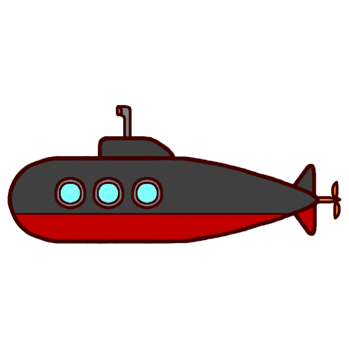 潜水艦 カラー 乗り物12 乗り物 建物 無料イラスト素材