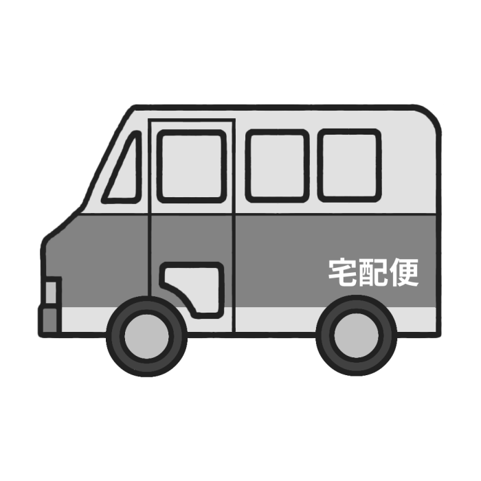 宅配車 モノクロ 乗り物6 乗り物 建物 無料イラスト素材