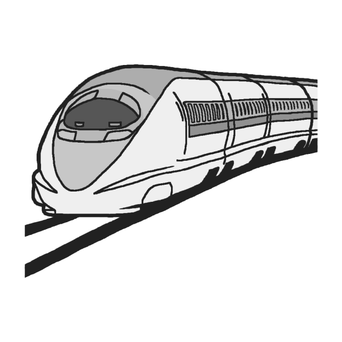 新幹線1 モノクロ 乗り物7 乗り物 建物 無料イラスト素材