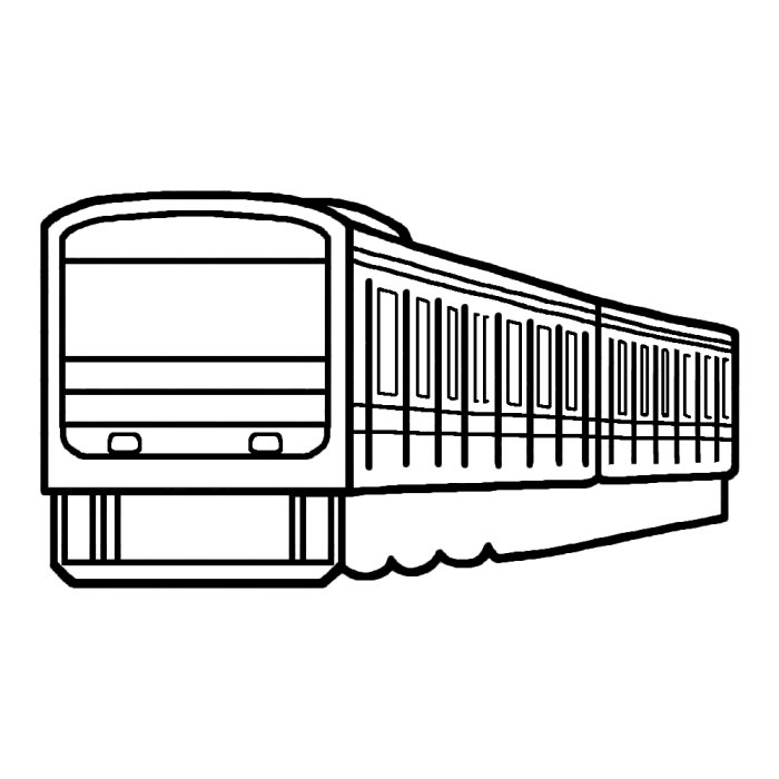 電車 白黒 乗り物7 乗り物 建物 無料イラスト素材