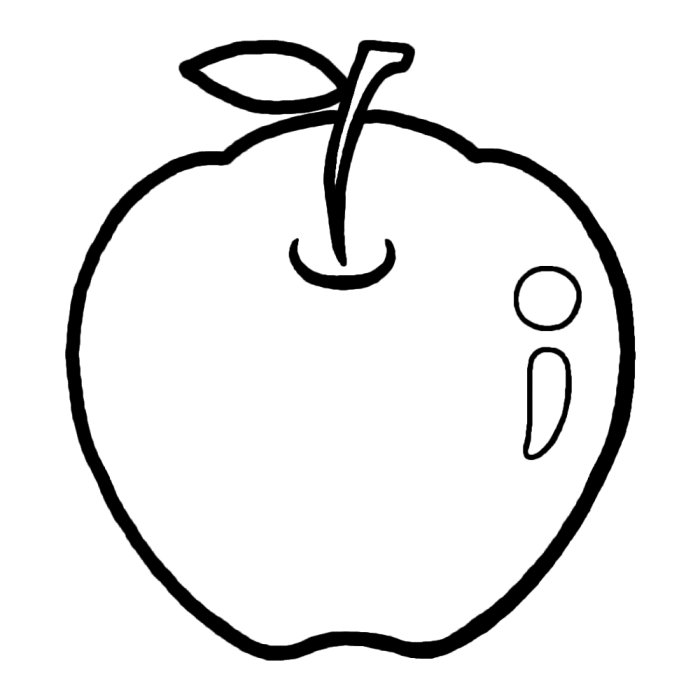りんご 白黒 果物 食べ物 無料イラスト素材
