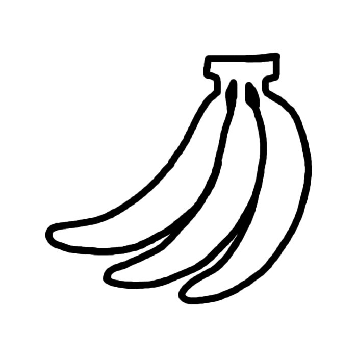 バナナ 白黒 果物 食べ物 無料イラスト素材