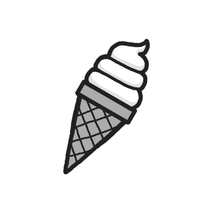 ソフトクリーム モノクロ お菓子 スイーツ5 食べ物 無料イラスト素材