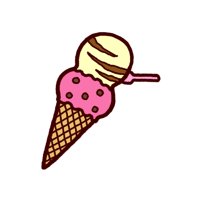 アイスクリーム カラー お菓子 スイーツ5 食べ物 無料イラスト素材
