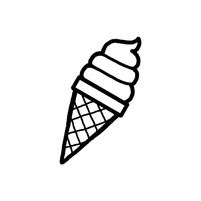ソフトクリーム 白黒 お菓子 スイーツ5 食べ物 無料イラスト素材