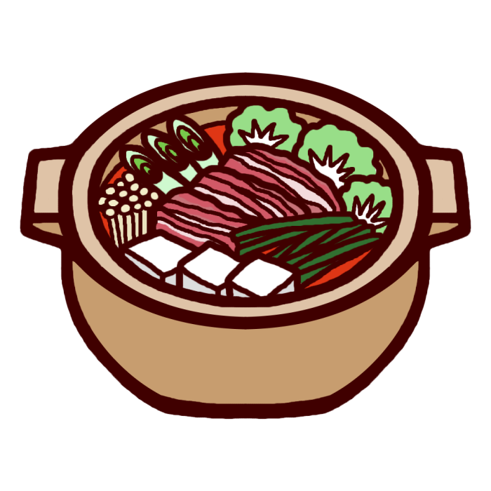 キムチ鍋 カラー 料理15 食べ物 無料イラスト素材