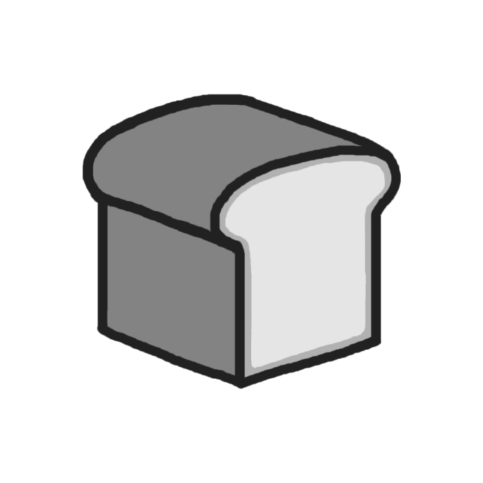 食パン モノクロ 料理2 食べ物 無料イラスト素材