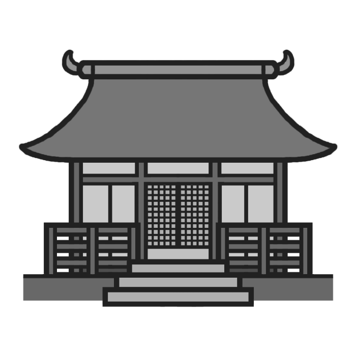 寺 モノクロ 建物10 乗り物 建物 無料イラスト素材