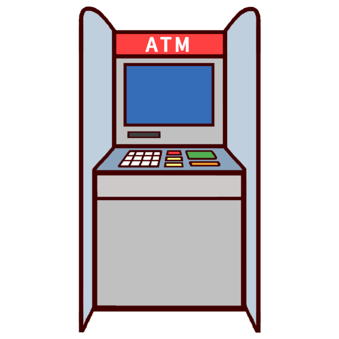 Atm カラー 建物4 乗り物 建物 無料イラスト素材