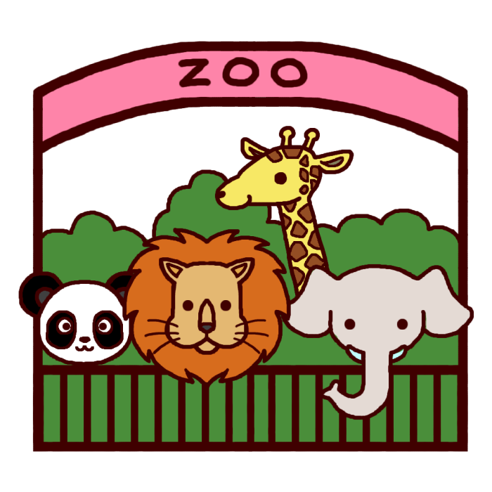 動物園 カラー 建物7 乗り物 建物 無料イラスト素材