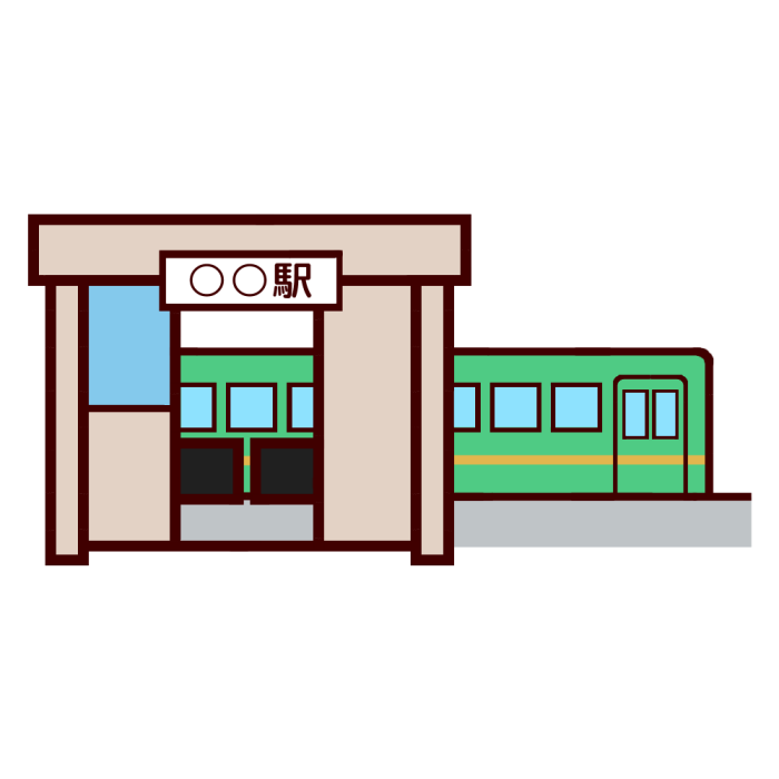 駅 カラー 建物9 乗り物 建物 無料イラスト素材