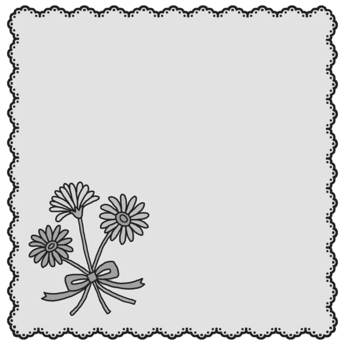 ガーベラ モノクロ いろいろな花モチーフの無料イラスト 枠 ふきだし素材
