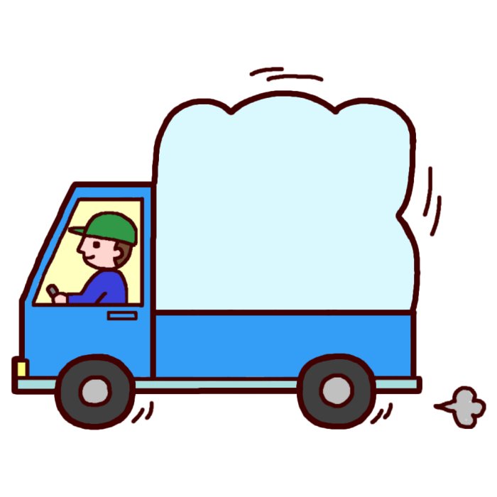 トラック カラー 乗り物 枠 ふきだし 無料イラスト素材